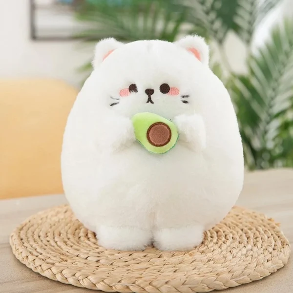 عروسک طرح گربه آوکادو مدل Kawaii Avocado Cat ارتفاع 24 سانتی‌متر - Image 5