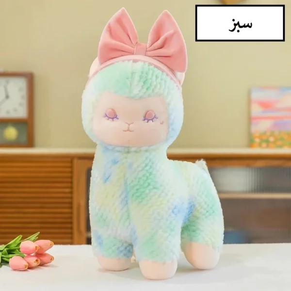 عروسک طرح بره لاما مدل پاپیونی کد JIMI110 ارتفاع 30 سانتی‌متر - Image 3
