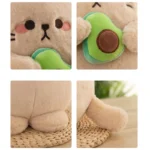 عروسک طرح گربه آوکادو مدل Kawaii Avocado Cat ارتفاع 24 سانتی‌متر - Image 4