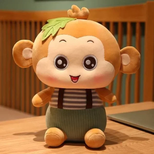 عروسک طرح میمون برگ به سر ارتفاع 25 سانتی متر - Image 2