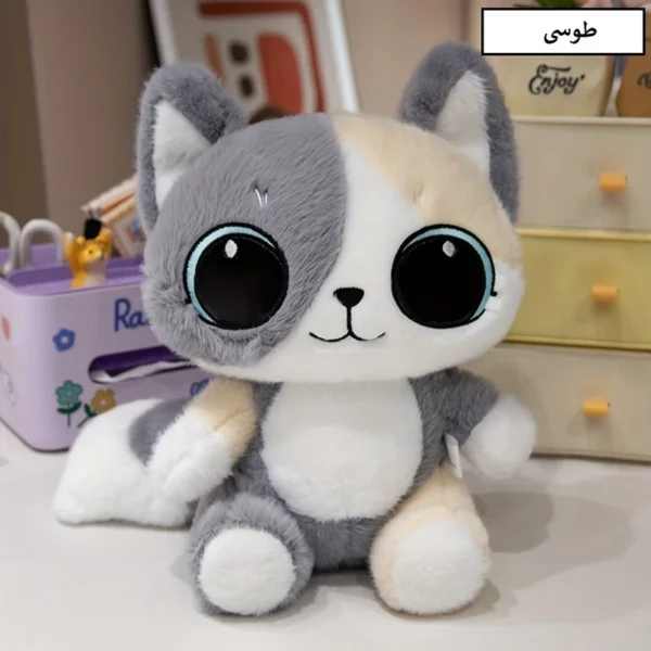 عروسک طرح گربه مدل چشم درشت کد JI110 ارتفاع 25 سانتی‌متر - Image 3