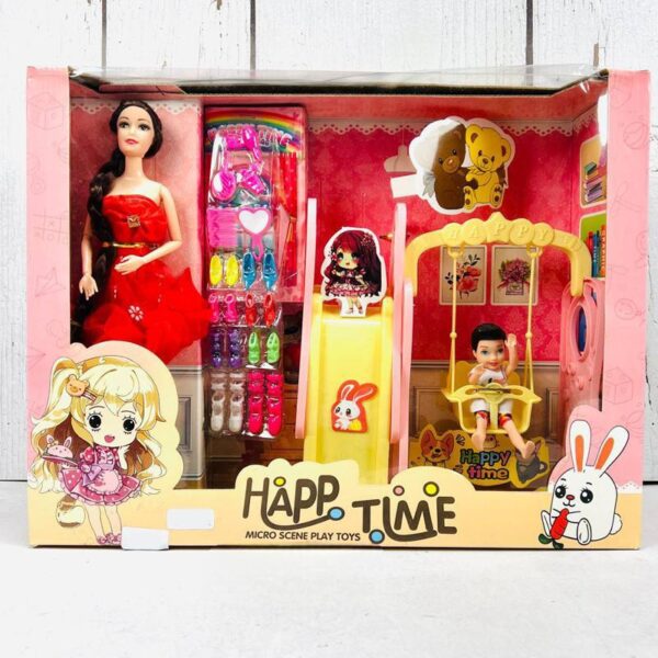 عروسک باربی همراه بچه مدل Happy Time - Image 2