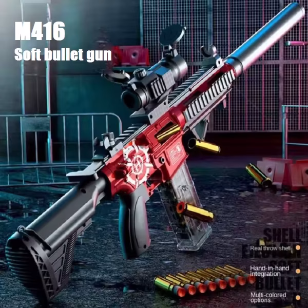 اسباب بازی تفنگ پوکه پران تیرابری مدل M416 - Image 5