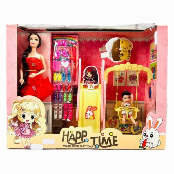عروسک باربی همراه بچه مدل Happy Time - Image 1