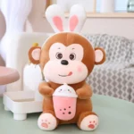عروسک طرح میمون مدل تل خرگوشی کد JIM110 ارتفاع ۴۰ سانتی‌متر