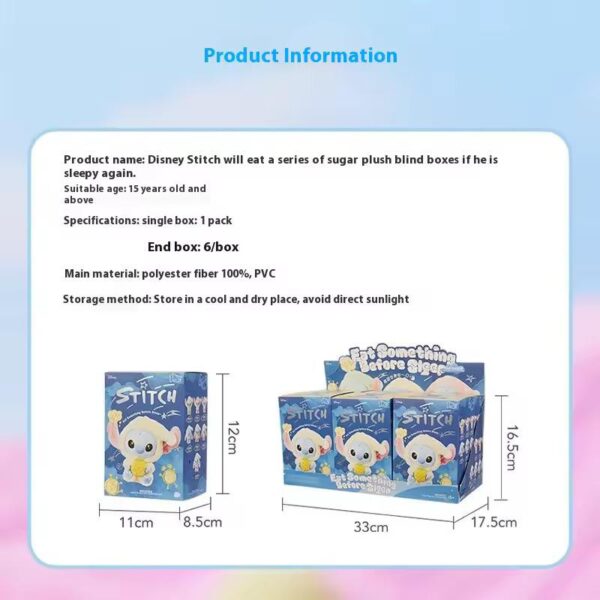 عروسک شانسی استیچ بلایندباکس مدل MINISO کد JI110 ارتفاع 15 سانتی متر - Image 7