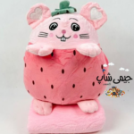 عروسک بالشتی مدل خرگوش توت فرنگی کد JIM110 به همراه پتو